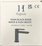 RONA BLACK BASIN MIXER CODE 12413B